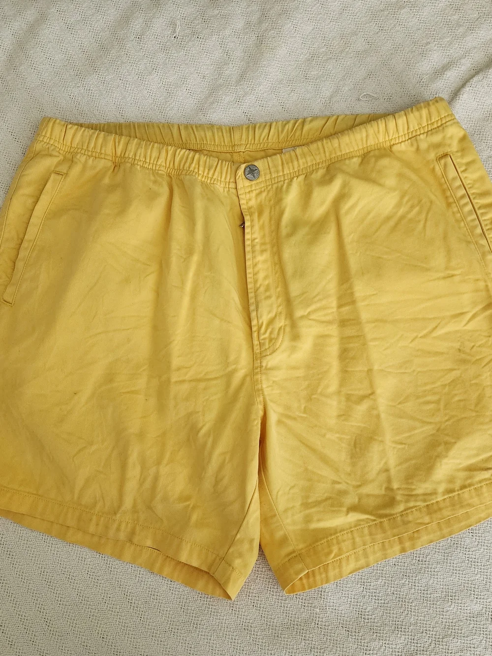 Vintage Nautica Yellow Swim Trunks - Size Medium - Mesh Lined Beach Shorts